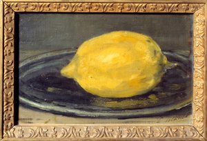 Citronmålningen av Edouard Manet (1832-1883). 1880. Sön. 0,14x0,22 m Paris. Musee d