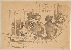 Järnvägsrestaurangen, ca. 1879. av Édouard Manet