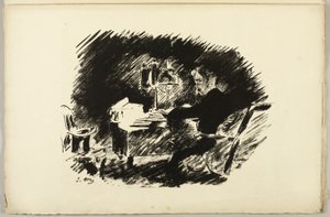 Under lampan ("Once upon a midnight dreary..."), från The Raven (Le Corbeau) av Édouard Manet