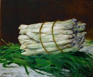 Ett knippe sparris (olja på duk) av Edouard Manet