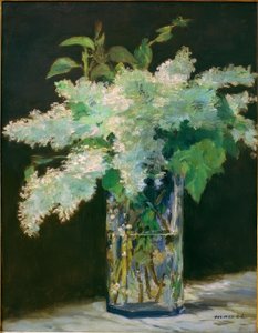 Vas med blommor, vita syrener