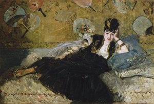 Franska:  La dame aux éventails Kvinna med solfjädrar av Édouard Manet