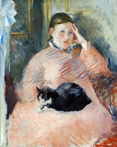 Kvinna med en katt cirka 1880-2, av den franska impressionistiska konstnären Edouard Manet av Édouard Manet