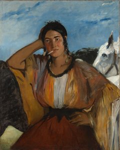Kvinna med en cigarett av Édouard Manet