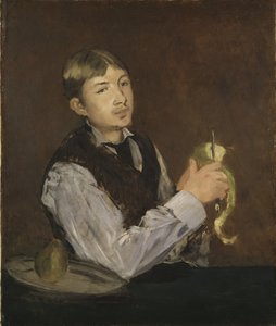 En liten pojke som skalar en päron av Édouard Manet