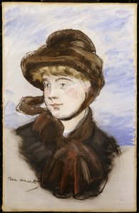 Ung flicka i en brun hatt, 1882 av Édouard Manet