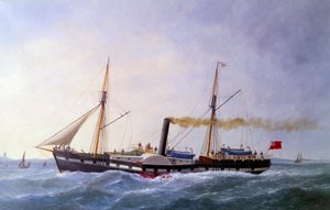 John Bulls ångbåt. Målning av Edouard Adam (1847-1929) 1800-talets Paris, Musee de la Marine