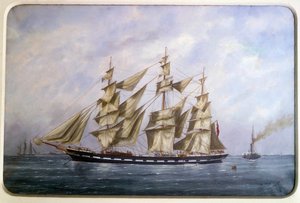 The Rossdhu, tre engelska mattor med torrseglande akvarell av Edouard Adam (1847-1929) 1882 Paris, Musee de la Marine