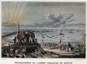 Den franska arméns landsättning i Egypten - i "" Victoires et Conquêtes des Armees Francaises", Paris, n.d.