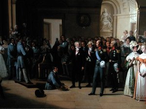 Tsar Alexander I (1777-1825) besökte Paris Hotel de La Monnaie den 25 maj 1814