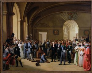 Tsar Alexander I (1777-1825) besökte Paris Hotel de La Monnaie den 25 maj 1814, 1844
