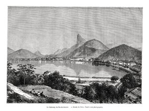 En förort till Rio de Janeiro, Brasilien, 1800-talet av Edouard Riou