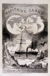 Frontispice "The Children of Captain Grant" av Jules Verne