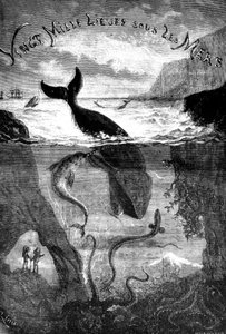 Frontispis till Jules Vernes roman 20 000 ligor under havet av Edouard Riou