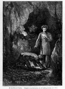 Jag är Edmond Dantès - Gravyr av Riou, i "" Greven av Monte-Cristo"" av A. Dumas, ed. Jules Rouff & Cie av Edouard Riou