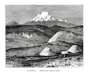 Mount Chimborazo, Ecuador, 1800-talet av Edouard Riou
