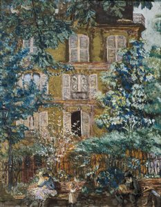 Fasad av huset på torget (olja på duk) av Edouard Vuillard
