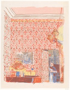 Interiör med rosa draperier I av Edouard Vuillard