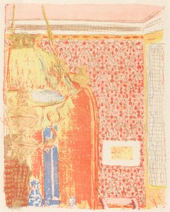 Interiör med rosa tapet III Interieur aux tentures roses III, ca. 1896 publicerad 1899. av Edouard Vuillard