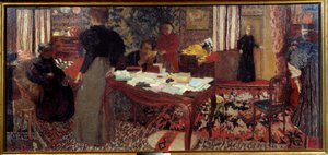 Stor interiör med sex tecken av Edouard Vuillard