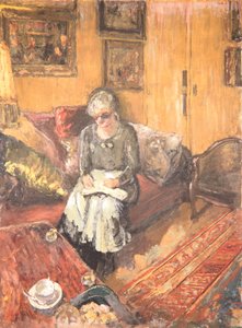 Madame Hessel i Boudoir, Rue de Naples, ca 1935 (valpsjuka på duk) av Edouard Vuillard