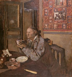 Madame Vuillard med en skål, 1898 av Edouard Vuillard