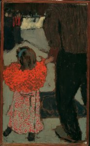 Flicka med röd halsduk av Edouard Vuillard