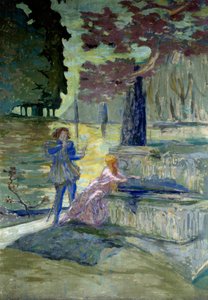 Pelleas et Melisande Illustration till operan av Claude Debussy (1862-1918) med samma namn. Målning av Edouard Vuillard (1868-1940) 1900-talets Paris, komedi av Champs Elysees av Edouard Vuillard