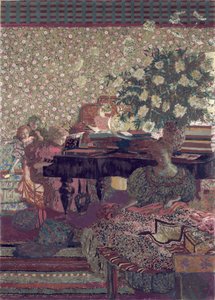 Personer i en interiör. Musiken av Edouard Vuillard