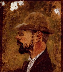 Porträtt av målaren Henri de Toulouse Lautrec efter profil (olja på duk) av Edouard Vuillard