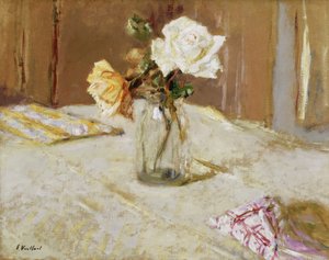 Roses in a Glass Vase av Edouard Vuillard