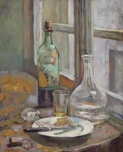 Stilleben med flaska och kanna; Stilleben med flaska och karaff, c.1889-1890 av Edouard Vuillard