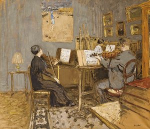 Morgonkonserten, Place Ventimiglia; Morgonkonserten, plats Ventimiglia, 1937-1938 av Edouard Vuillard