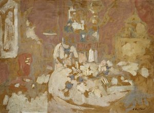 The Table (olja på kartong) av Edouard Vuillard