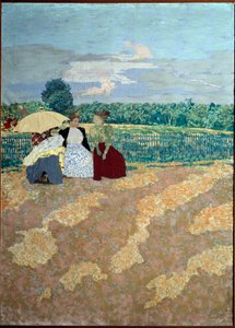 De offentliga trädgårdarna: Samtalet (i mitten) (detalj av triptyken) av Edouard Vuillard