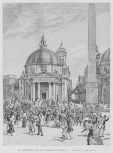 Acklamation till Pius IX på Piazza del Popolo av Edouardo Matania
