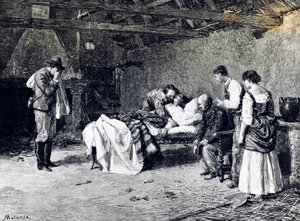 Anita Garibaldis död på markis Guicciolis gård (illustration)