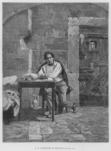 F D Guerrazzi In Prigione (gravyr) av Edouardo Matania