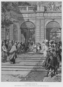 Pius VII:s återkomst (gravyr) av Edouardo Matania