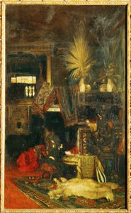 Målaren Hans Makart i sin ateljé ... (målning på duk) av Eduard Charlemont
