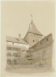 Gården vid Neidenburgs slott av Eduard Gaertner