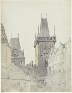 Moldaubron i Prags Lillsida av Eduard Gaertner