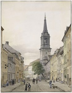 Klosterstraße med Parochialkirche i Berlin av Eduard Gaertner