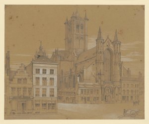 Sankt Nicolai kyrka i Gent av Eduard Gaertner