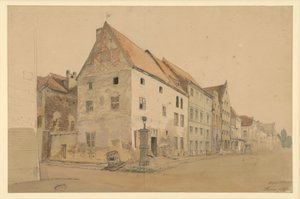 Gata i Thorn med Nicolaus Copernicus födelsehus av Eduard Gaertner
