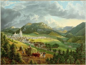 Mariazell från Bürgeralpe av Eduard Gurk
