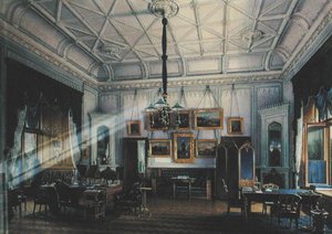 Blå studie av kejsar Alexander II (1818-81) i gårdspalatset, 1860 (wc på papper) av Eduard Hau