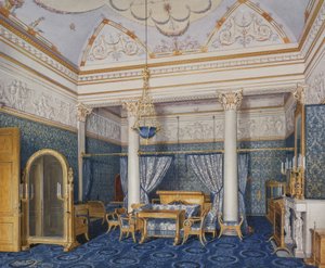 Interiörer av Vinterpalatset. Kejsarinnan Alexandra Fyodorovnas sängkammare, 1870