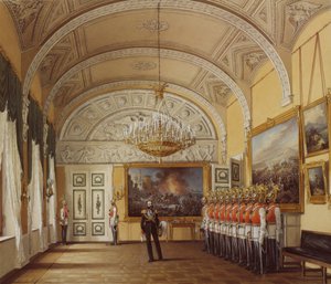 Interiörer av Vinterpalatset. Vaktrummet, 1864 av Eduard Hau