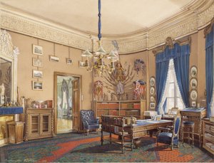 Interiörer av Vinterpalatset. Kronprins Nikolay Aleksandrovichs studie, 1865